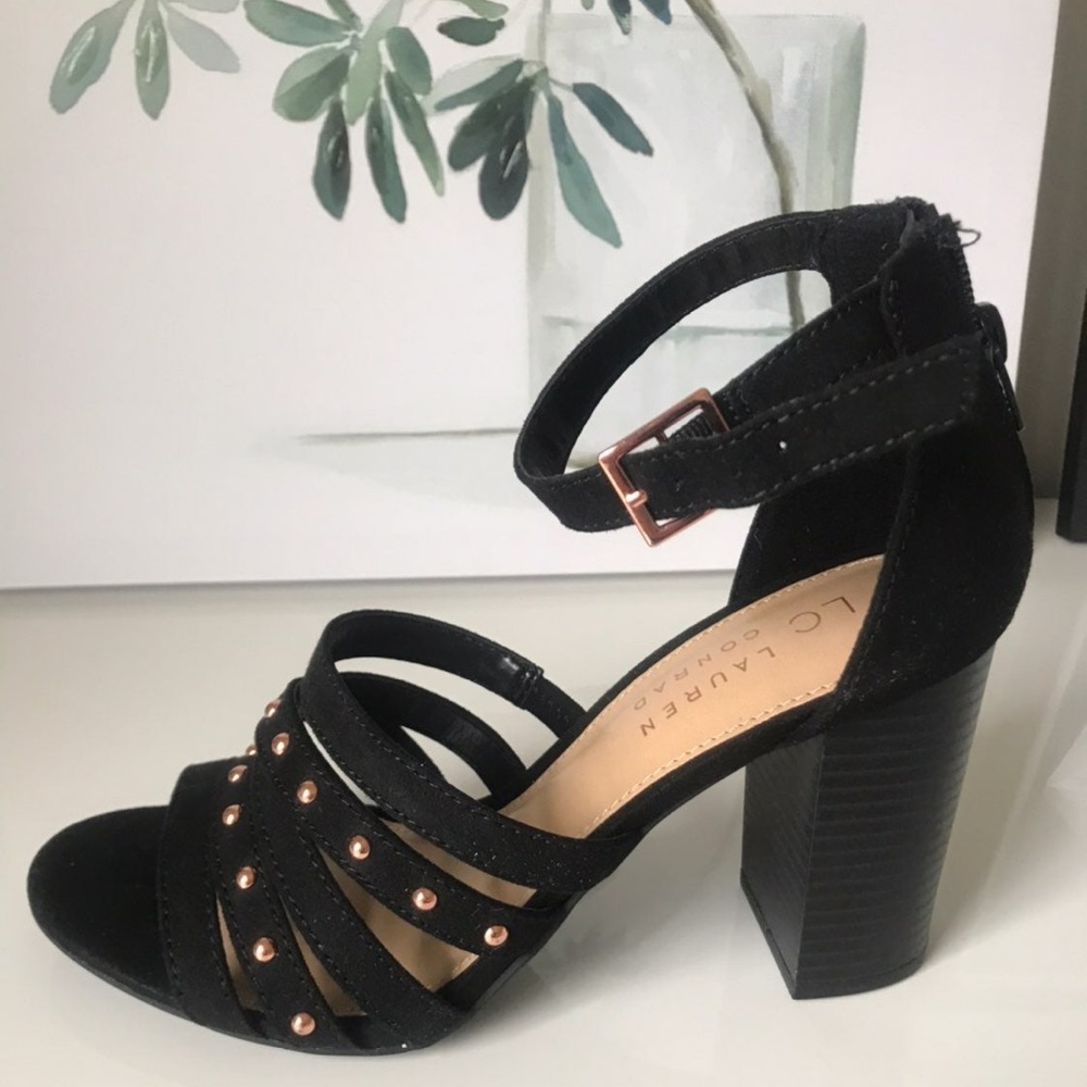 Chunky Block High Heel Pump Sandal w/ Ankle Strap